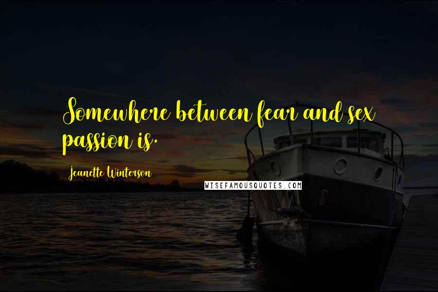 Jeanette Winterson Quotes: Somewhere between fear and sex passion is.