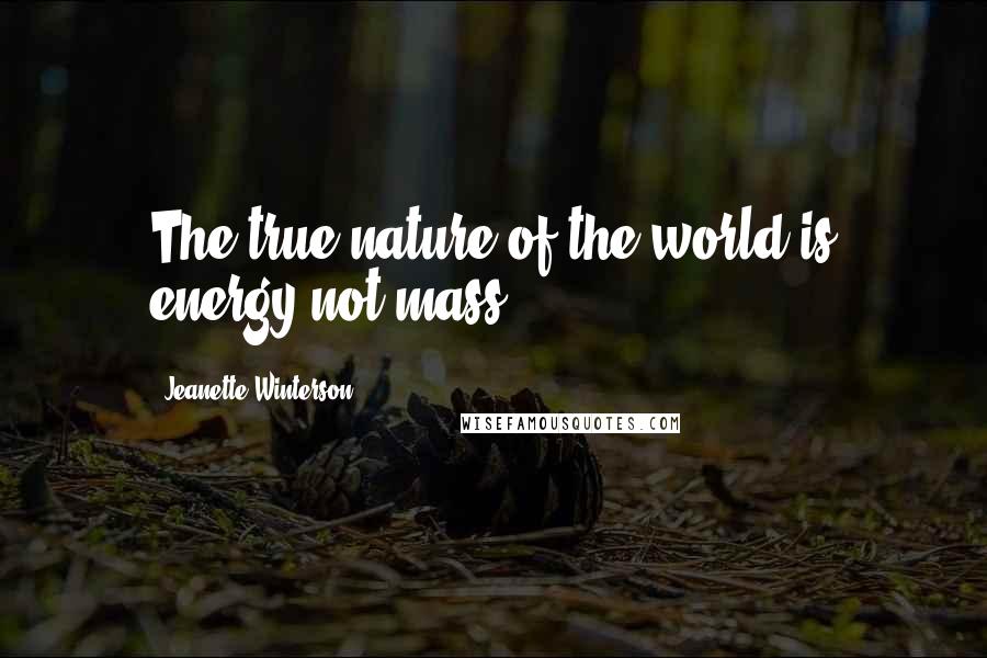 Jeanette Winterson Quotes: The true nature of the world is energy not mass.