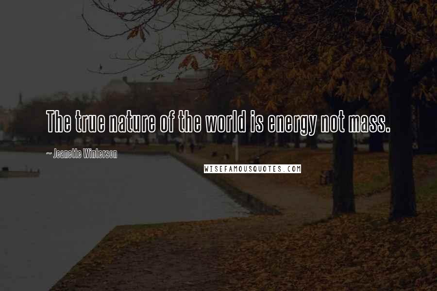 Jeanette Winterson Quotes: The true nature of the world is energy not mass.