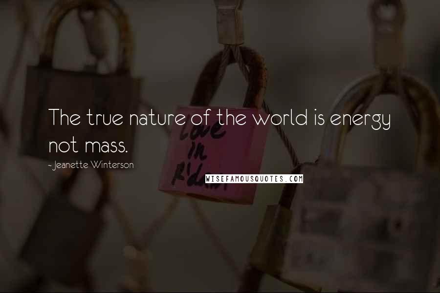 Jeanette Winterson Quotes: The true nature of the world is energy not mass.