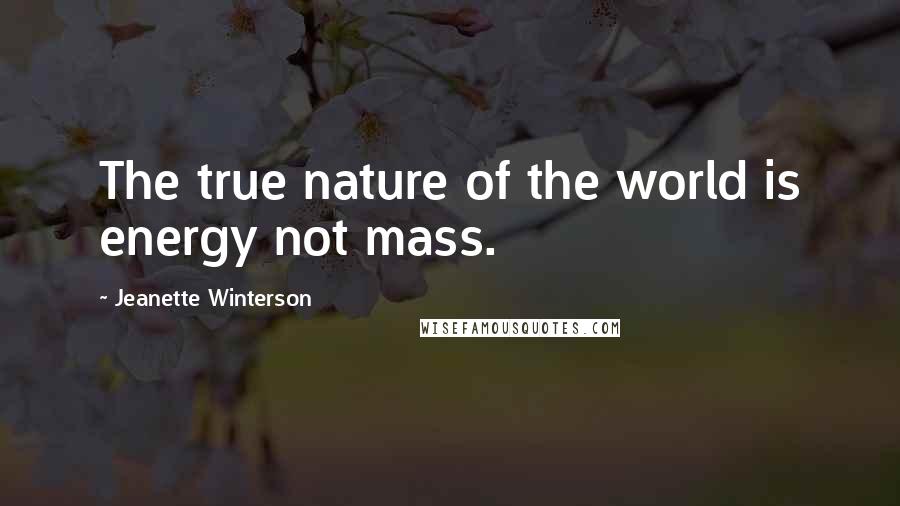 Jeanette Winterson Quotes: The true nature of the world is energy not mass.