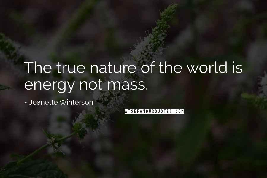 Jeanette Winterson Quotes: The true nature of the world is energy not mass.