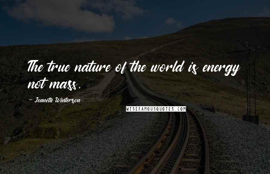Jeanette Winterson Quotes: The true nature of the world is energy not mass.