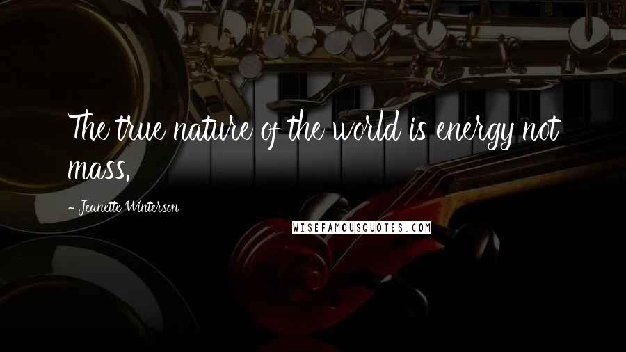 Jeanette Winterson Quotes: The true nature of the world is energy not mass.