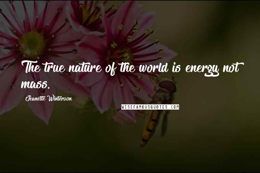 Jeanette Winterson Quotes: The true nature of the world is energy not mass.