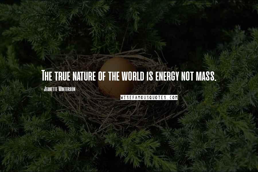 Jeanette Winterson Quotes: The true nature of the world is energy not mass.