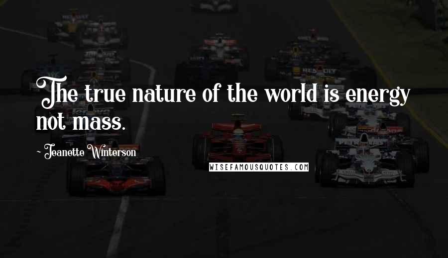 Jeanette Winterson Quotes: The true nature of the world is energy not mass.
