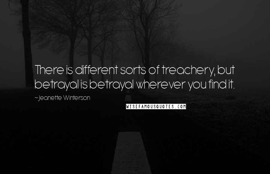 Jeanette Winterson Quotes: There is different sorts of treachery, but betrayal is betrayal wherever you find it.