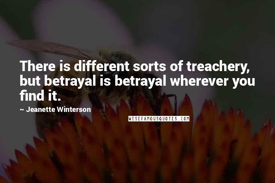 Jeanette Winterson Quotes: There is different sorts of treachery, but betrayal is betrayal wherever you find it.