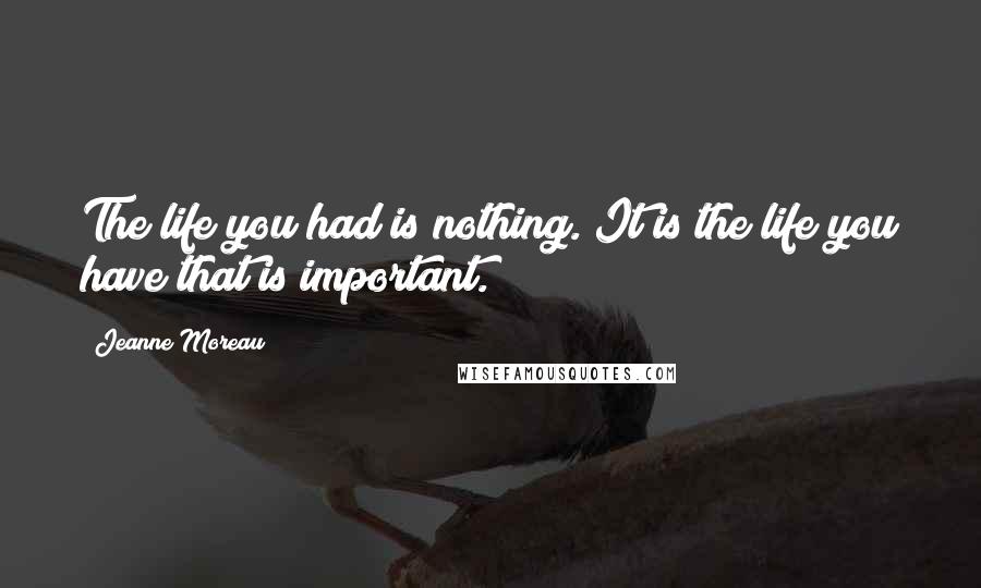 Jeanne Moreau Quotes: The life you had is nothing. It is the life you have that is important.