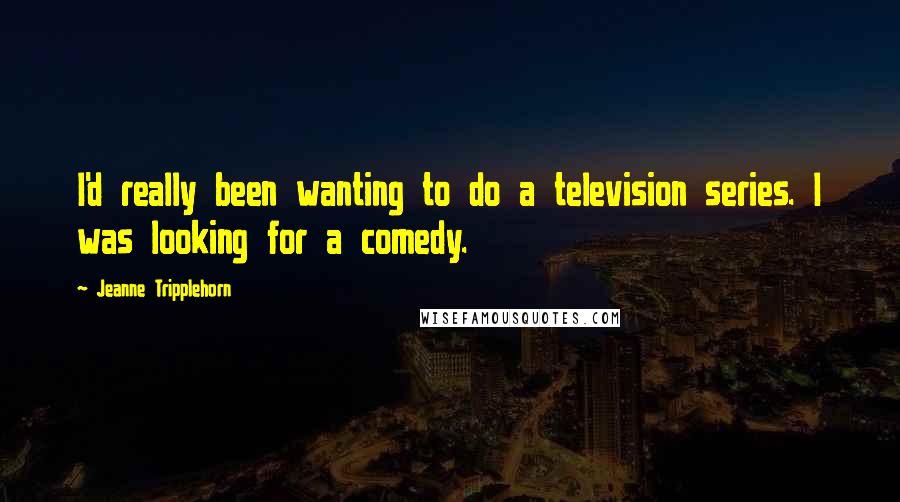 Jeanne Tripplehorn Quotes: I'd really been wanting to do a television series. I was looking for a comedy.