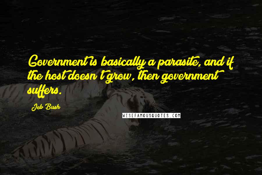 Jeb Bush Quotes: Government is basically a parasite, and if the host doesn't grow, then government suffers.