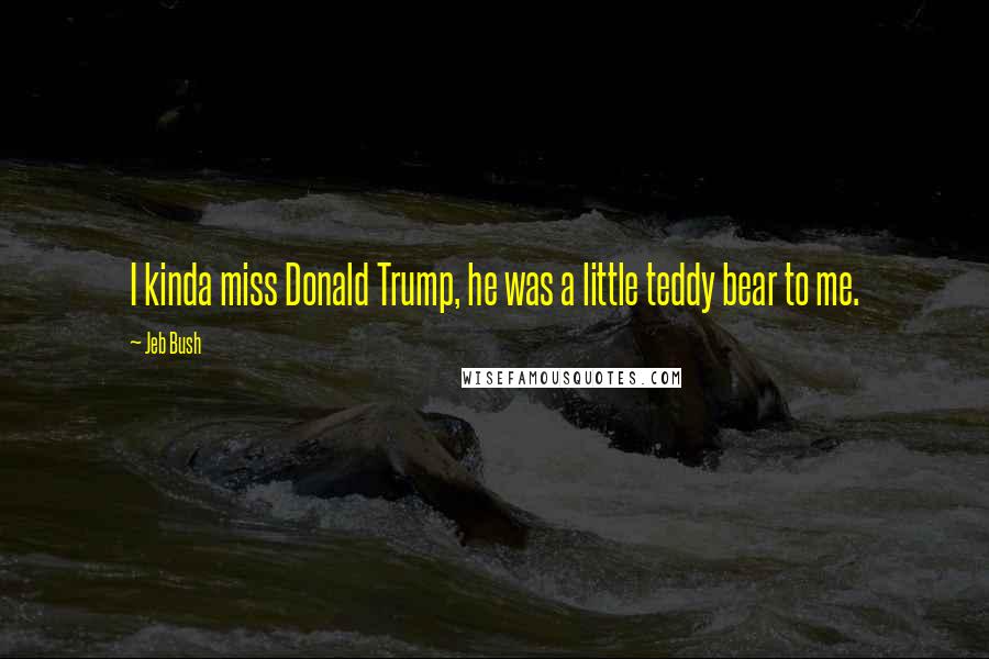 Jeb Bush Quotes: I kinda miss Donald Trump, he was a little teddy bear to me.