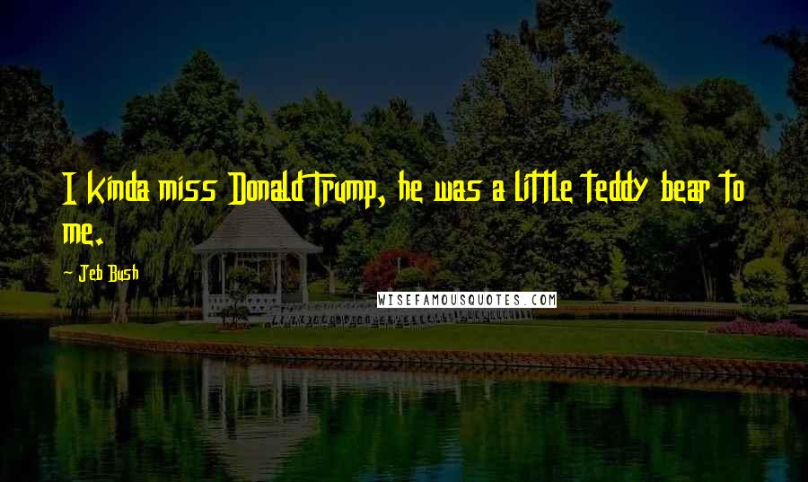 Jeb Bush Quotes: I kinda miss Donald Trump, he was a little teddy bear to me.