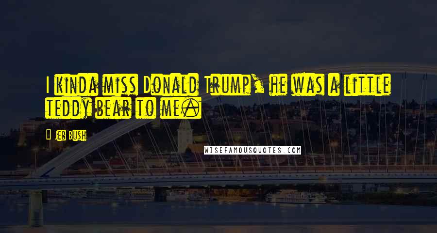 Jeb Bush Quotes: I kinda miss Donald Trump, he was a little teddy bear to me.
