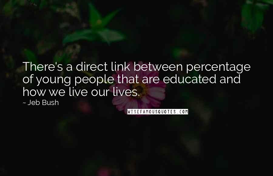 Jeb Bush Quotes: There's a direct link between percentage of young people that are educated and how we live our lives.