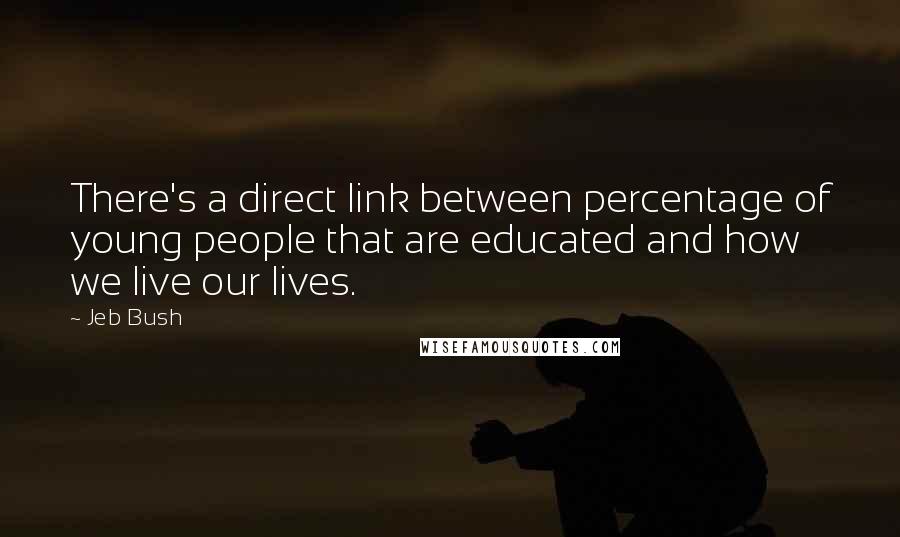 Jeb Bush Quotes: There's a direct link between percentage of young people that are educated and how we live our lives.