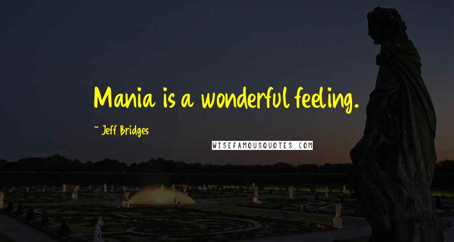 Jeff Bridges Quotes: Mania is a wonderful feeling.