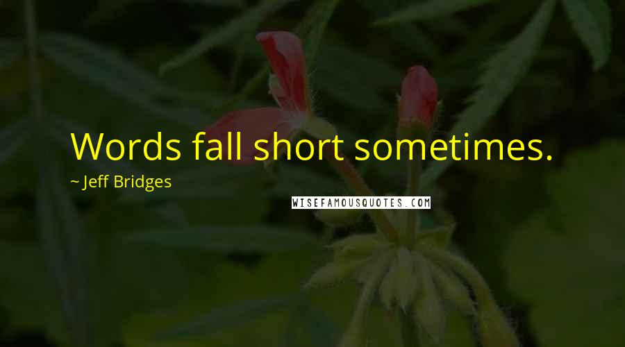 Jeff Bridges Quotes: Words fall short sometimes.