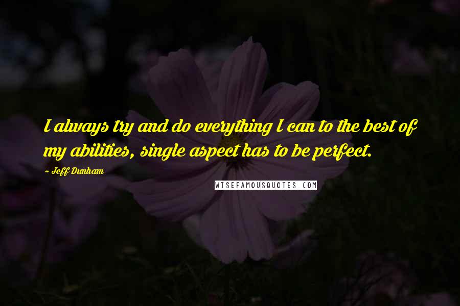 Jeff Dunham Quotes: I always try and do everything I can to the best of my abilities, single aspect has to be perfect.
