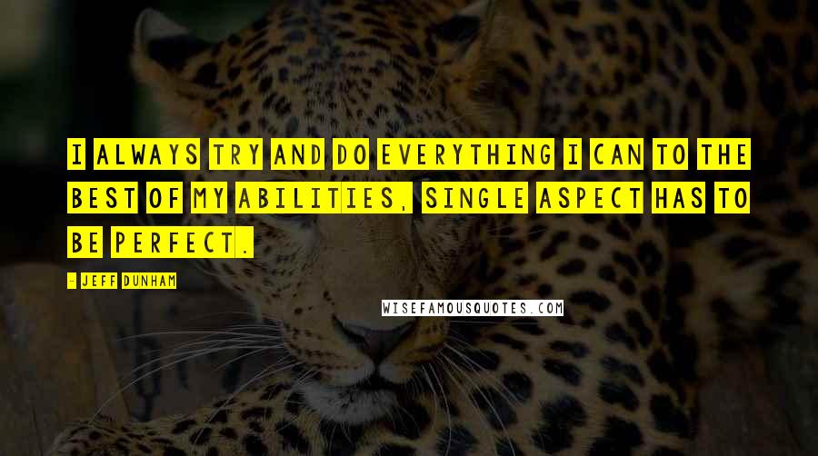 Jeff Dunham Quotes: I always try and do everything I can to the best of my abilities, single aspect has to be perfect.