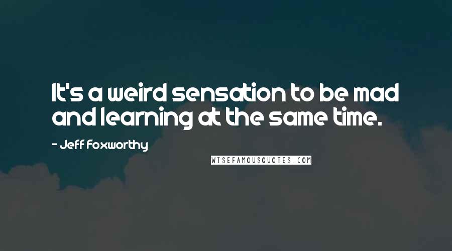 Jeff Foxworthy Quotes: It's a weird sensation to be mad and learning at the same time.