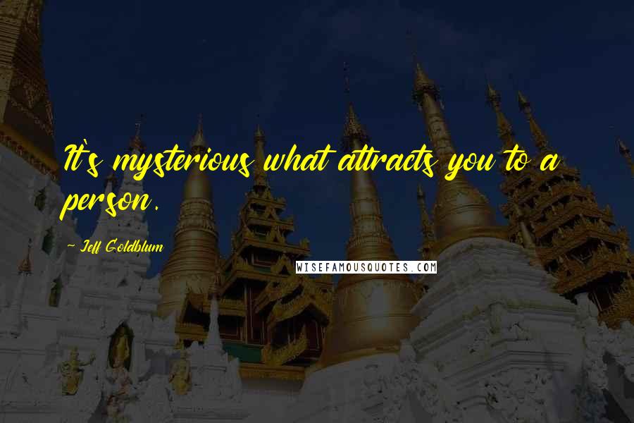 Jeff Goldblum Quotes: It's mysterious what attracts you to a person.