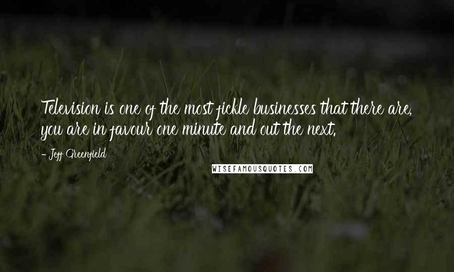 Jeff Greenfield Quotes: Television is one of the most fickle businesses that there are, you are in favour one minute and out the next.