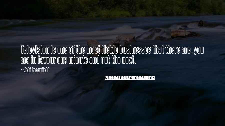 Jeff Greenfield Quotes: Television is one of the most fickle businesses that there are, you are in favour one minute and out the next.