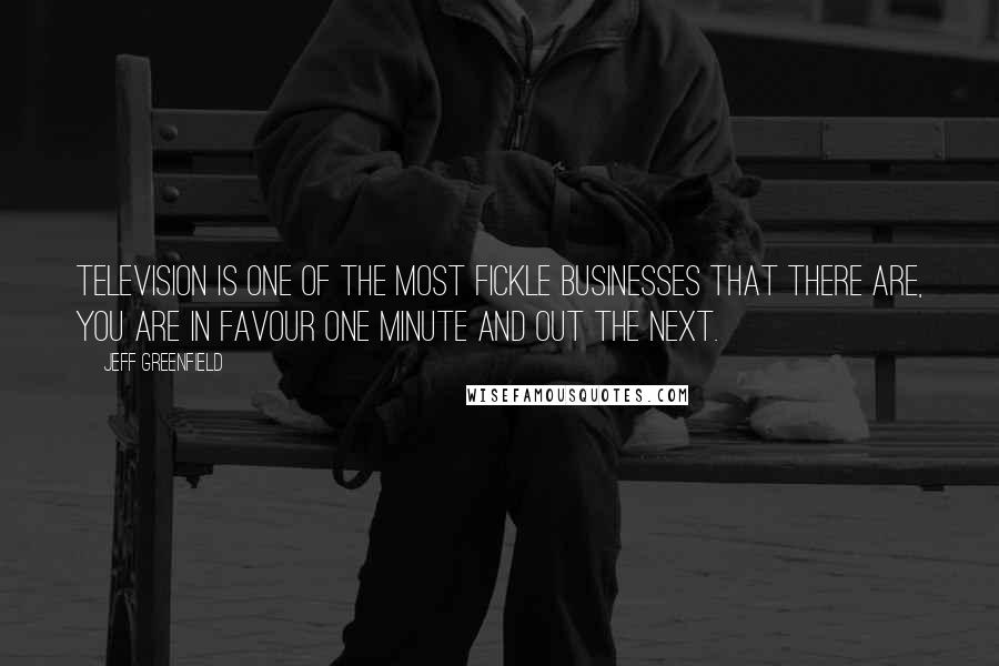 Jeff Greenfield Quotes: Television is one of the most fickle businesses that there are, you are in favour one minute and out the next.