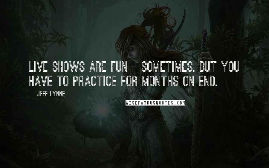 Jeff Lynne Quotes: Live shows are fun - sometimes. But you have to practice for months on end.