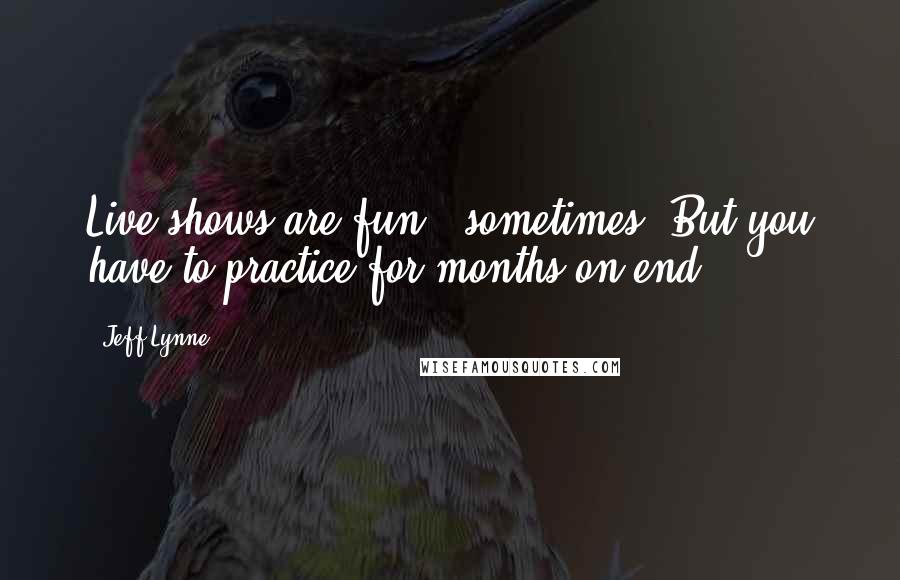 Jeff Lynne Quotes: Live shows are fun - sometimes. But you have to practice for months on end.