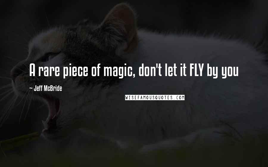 Jeff McBride Quotes: A rare piece of magic, don't let it FLY by you