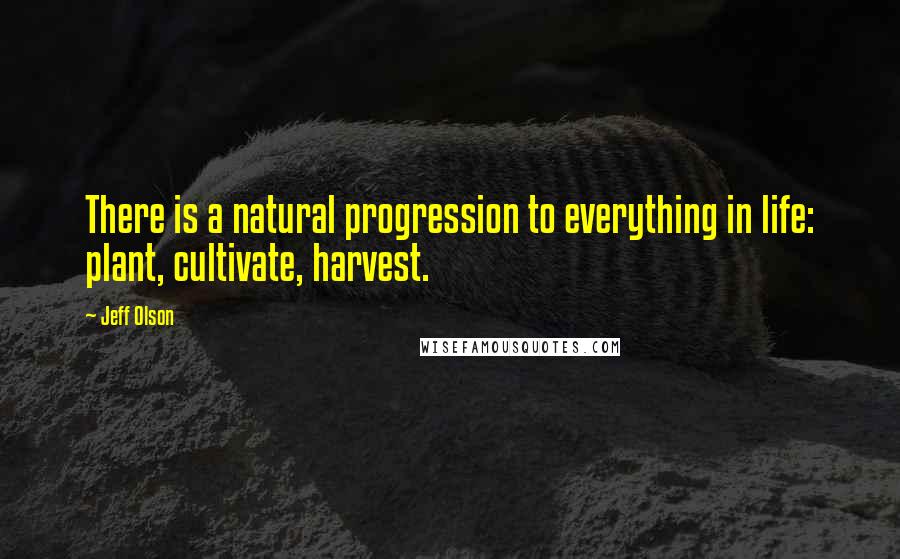 Jeff Olson Quotes: There is a natural progression to everything in life: plant, cultivate, harvest.