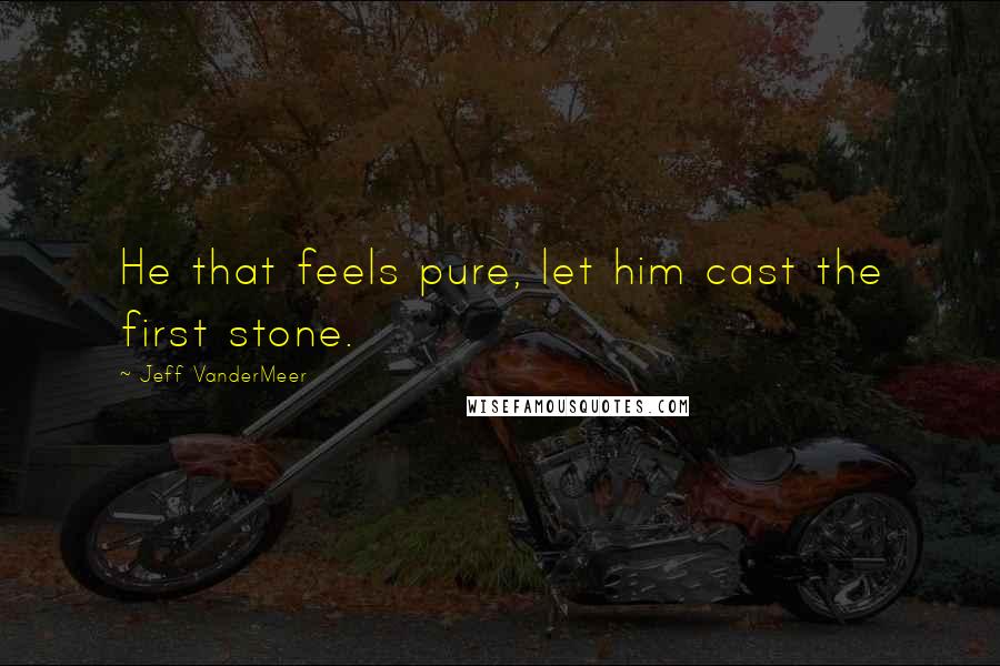 Jeff VanderMeer Quotes: He that feels pure, let him cast the first stone.