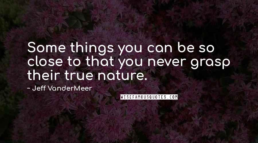 Jeff VanderMeer Quotes: Some things you can be so close to that you never grasp their true nature.