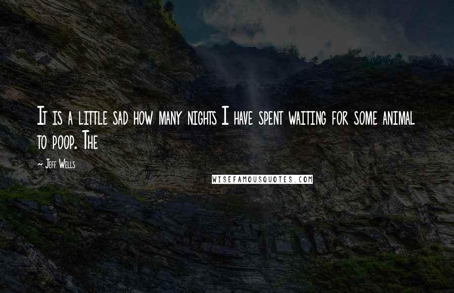 Jeff Wells Quotes: It is a little sad how many nights I have spent waiting for some animal to poop. The