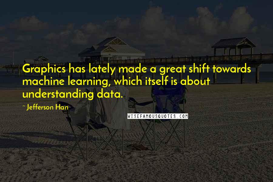 Jefferson Han Quotes: Graphics has lately made a great shift towards machine learning, which itself is about understanding data.