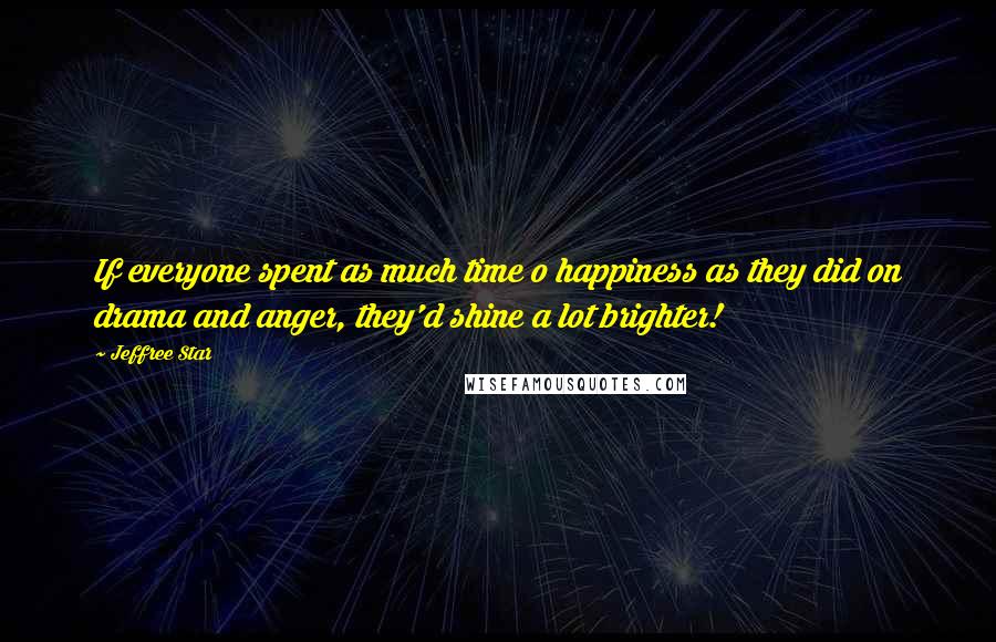 Jeffree Star Quotes: If everyone spent as much time o happiness as they did on drama and anger, they'd shine a lot brighter!