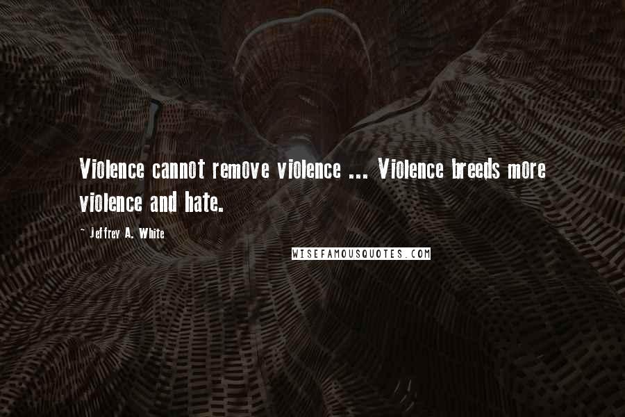 Jeffrey A. White Quotes: Violence cannot remove violence ... Violence breeds more violence and hate.
