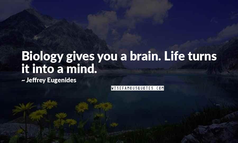 Jeffrey Eugenides Quotes: Biology gives you a brain. Life turns it into a mind.