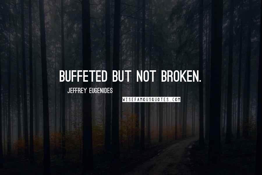 Jeffrey Eugenides Quotes: Buffeted but not broken.