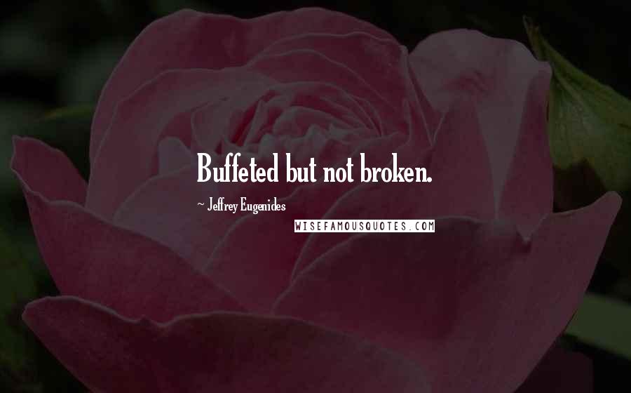 Jeffrey Eugenides Quotes: Buffeted but not broken.