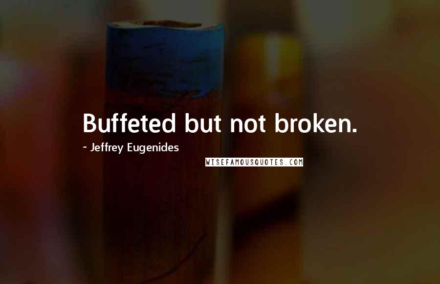 Jeffrey Eugenides Quotes: Buffeted but not broken.