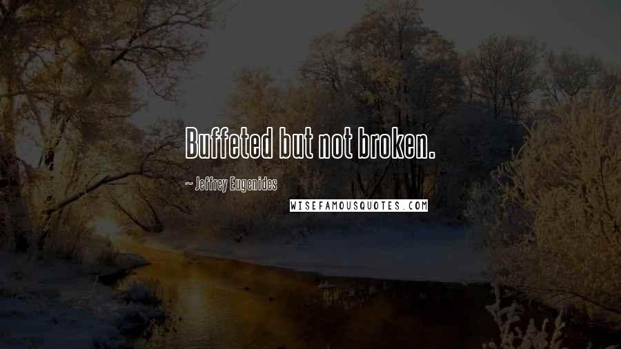 Jeffrey Eugenides Quotes: Buffeted but not broken.