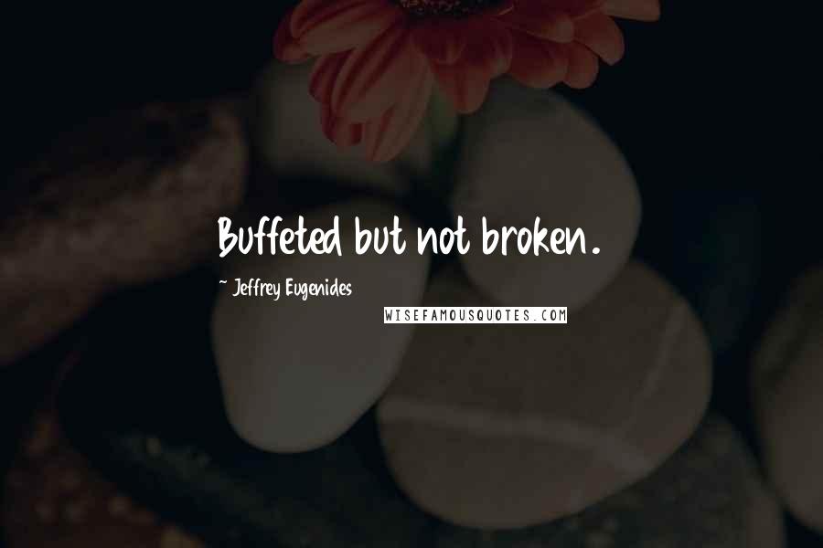 Jeffrey Eugenides Quotes: Buffeted but not broken.