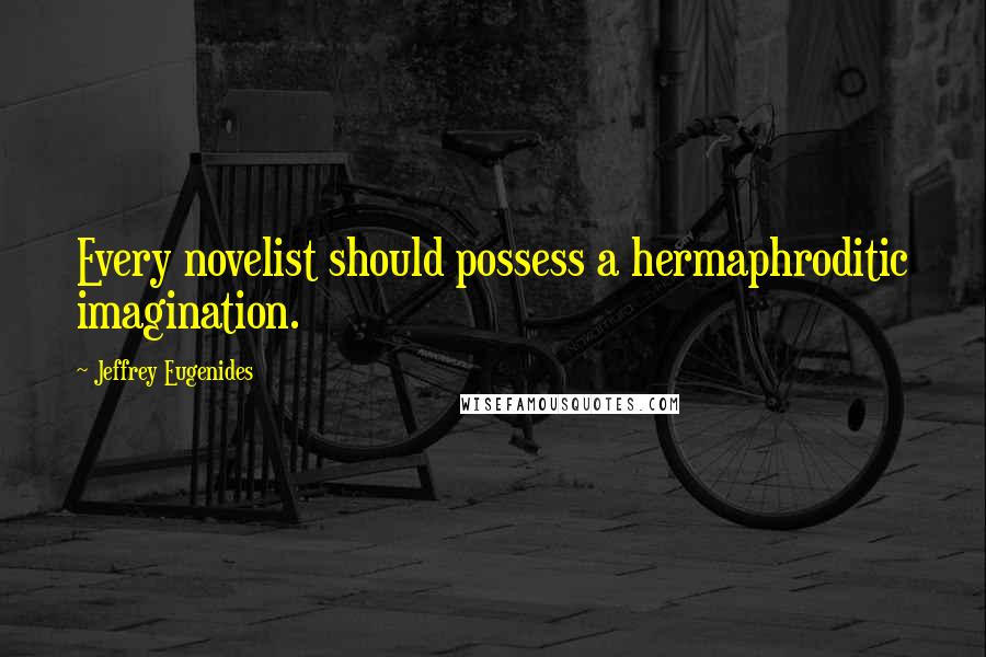 Jeffrey Eugenides Quotes: Every novelist should possess a hermaphroditic imagination.