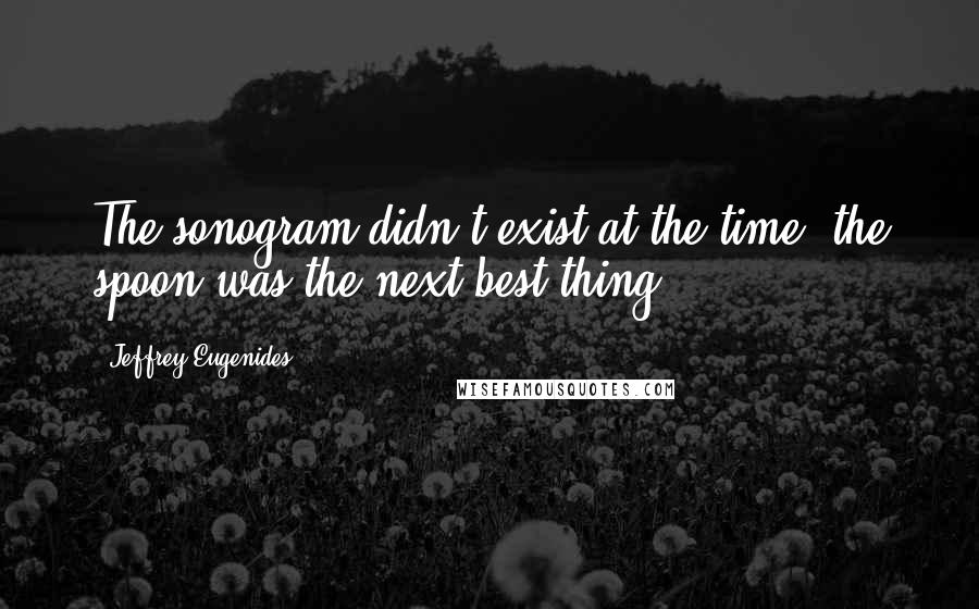 Jeffrey Eugenides Quotes: The sonogram didn't exist at the time; the spoon was the next best thing.