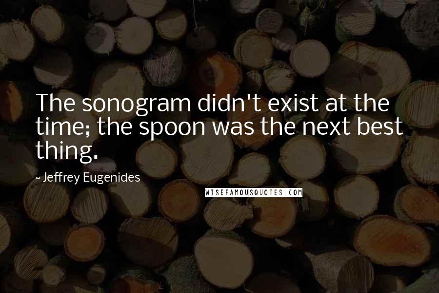 Jeffrey Eugenides Quotes: The sonogram didn't exist at the time; the spoon was the next best thing.