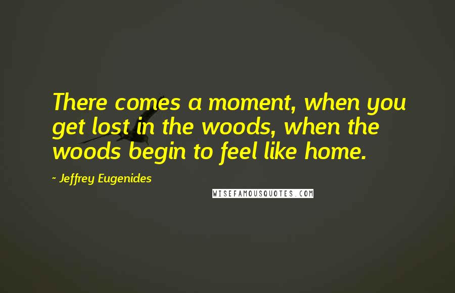 Jeffrey Eugenides Quotes: There comes a moment, when you get lost in the woods, when the woods begin to feel like home.